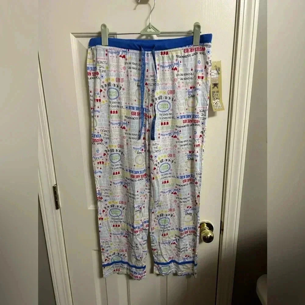 MUK LUKS Cloud Knit Cropped Pant Pajama Bottoms Size Small NWT